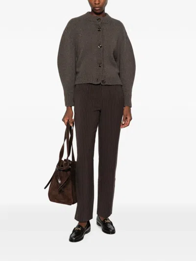 Yerse Pinstripe-pattern Trousers In Brown