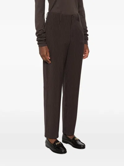 Yerse Pinstripe-pattern Trousers In Brown