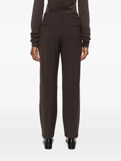 Yerse Pinstripe-pattern Trousers In Brown