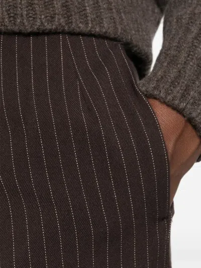Yerse Pinstripe-pattern Trousers In Brown
