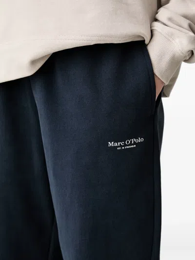 Marc O'polo Logo-print Elasticated Track Pants In Blue