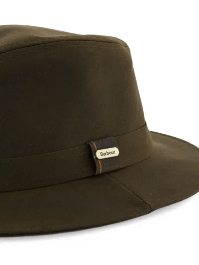 Barbour Logo-plaque Fedora Hat In White