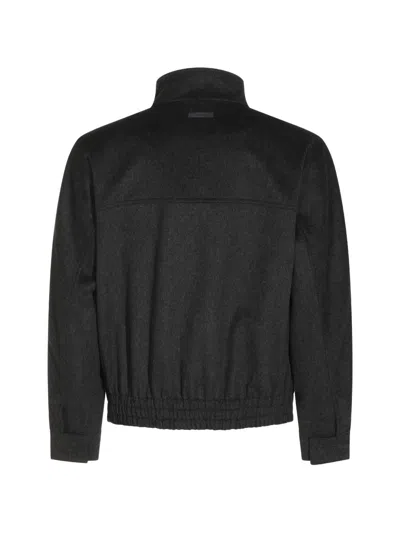 Lardini Stand Collar Wool Blouson