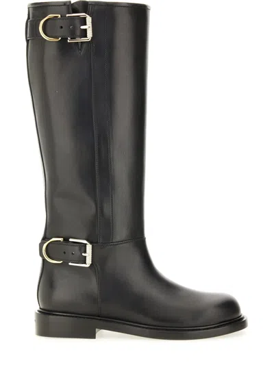 Givenchy Voyou Flat Boots In Leather In Black