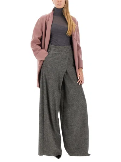 Max Mara Belted Virgin Wool Jacket In Pink