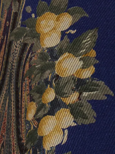 Etro Wool-blend Floral Cape In Multicolor