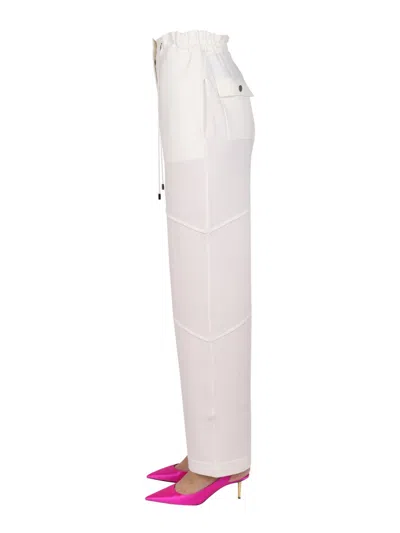 Tom Ford Elastic Wool Blend Jogging Pants In White