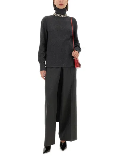 Givenchy 100% Wool Trousers In Gray