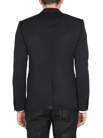 Alexander Mcqueen Single-breasted Wool Blazer In Black
