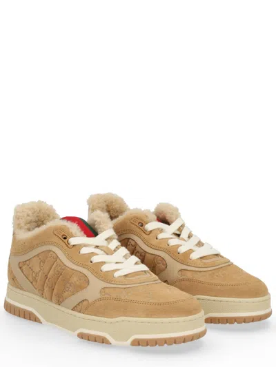 Gucci Re-web Sneaker In Brown