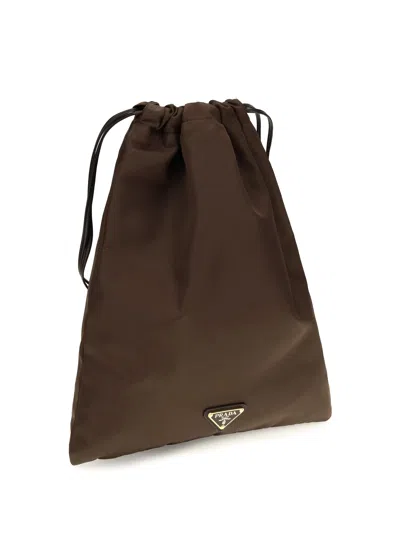 Prada Wish Clutch In Brown