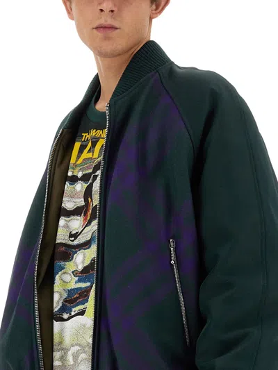 Burberry Reversible Wool-blend Bomber Jacket In Brown