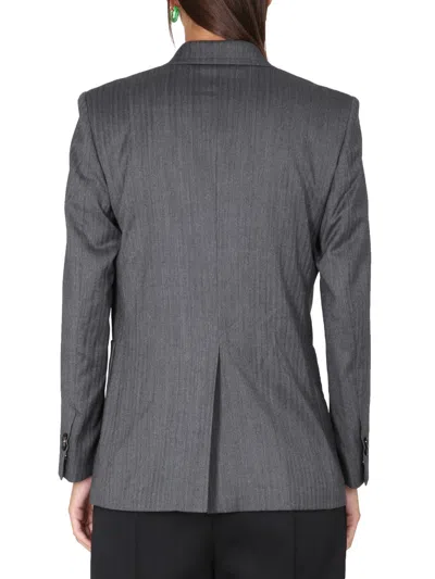 Bottega Veneta Chevron Pattern Wool Jacket In Multicolor
