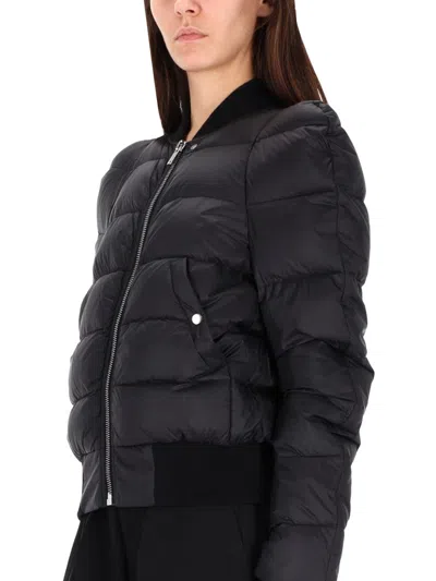 Rick Owens Nylon Down Jacket In Black