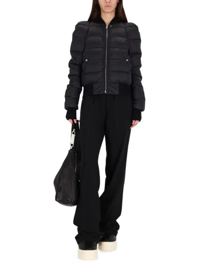 Rick Owens Nylon Down Jacket In Black
