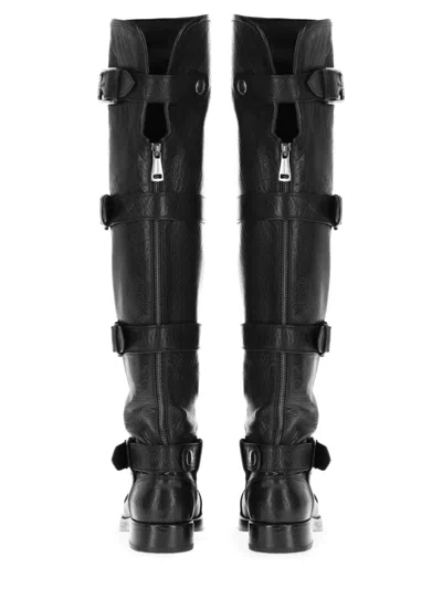 Dolce & Gabbana Leather Boots In Black