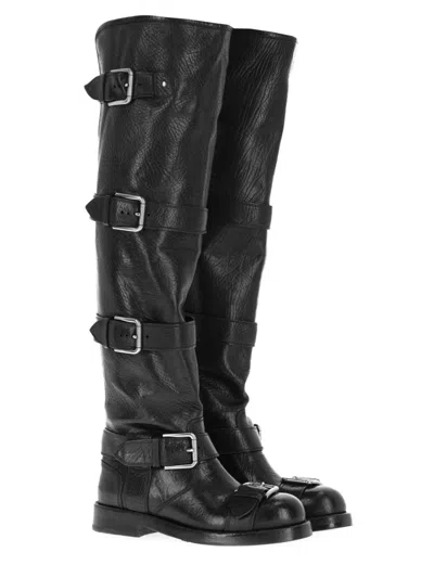 Dolce & Gabbana Leather Boots In Black