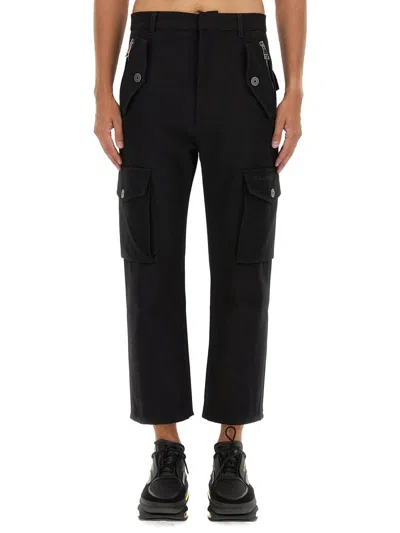 Balmain Cotton Cargo Pants In Black