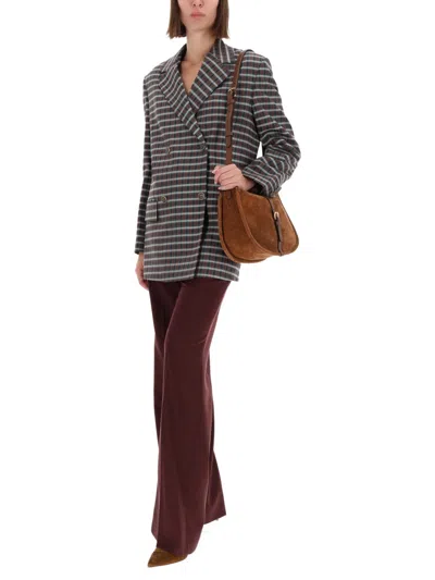 Etro Checkered Jacket With Notched Lapels And Pockets In Multi