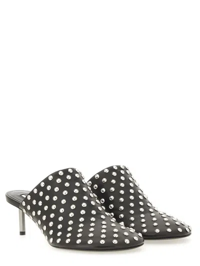 Jil Sander Stud-embellished Nappa Leather Mules In Black