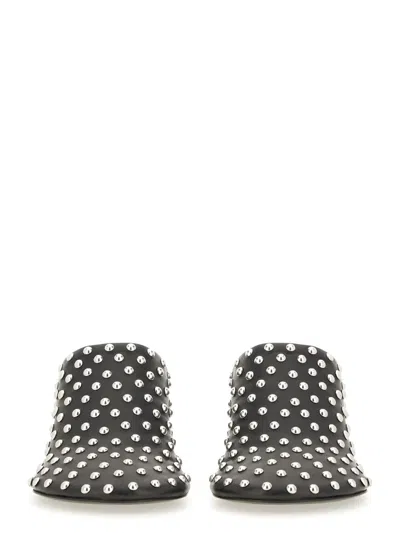 Jil Sander Stud-embellished Nappa Leather Mules In Black