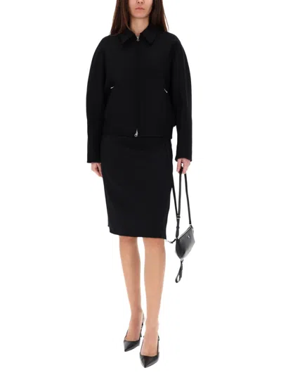Courrèges Wool Bomber Jacket In Black
