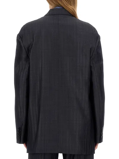 Etro Pegasus Buttoned Over Jacket In Gray
