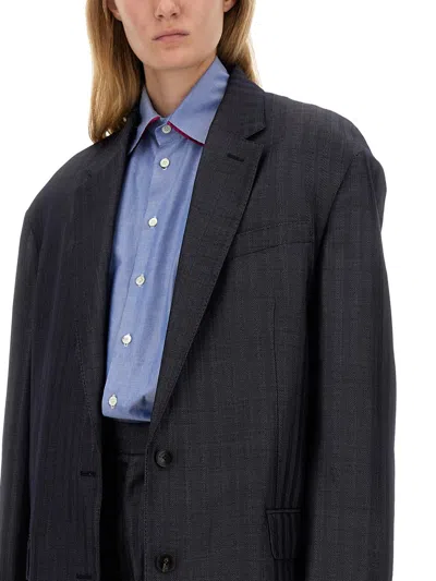 Etro Pegasus Buttoned Over Jacket In Gray