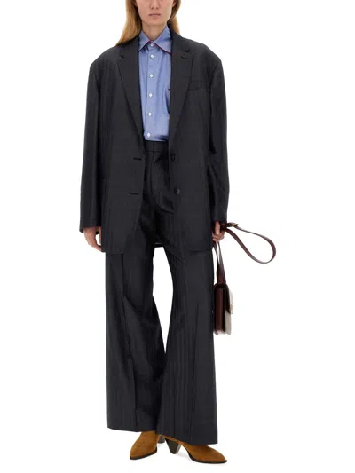 Etro Pegasus Buttoned Over Jacket In Gray