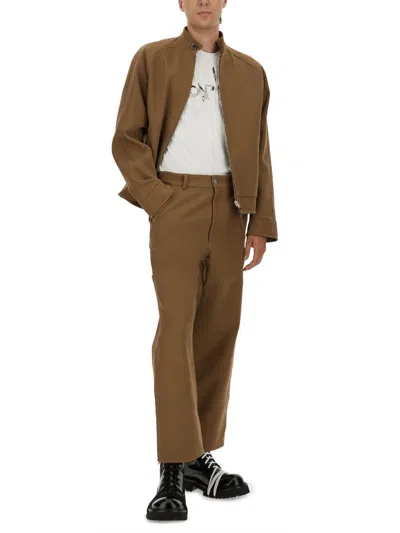 Moschino Brown Solid Mandarin Collar Jacket In Brown