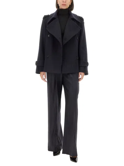 Max Mara Laveno Coat In Blue