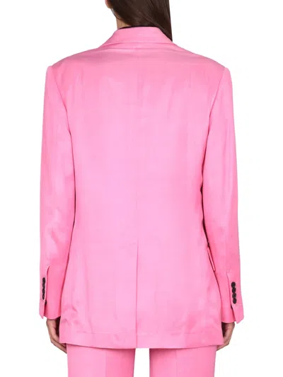 Tom Ford Double-breasted Long-sleeve Blazer In Purple
