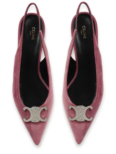 Celine Alma Triomphe Slingback Flat In Multicolor