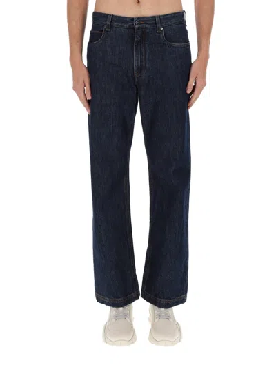 Fendi Regular Fit Cotton Jeans In Blue