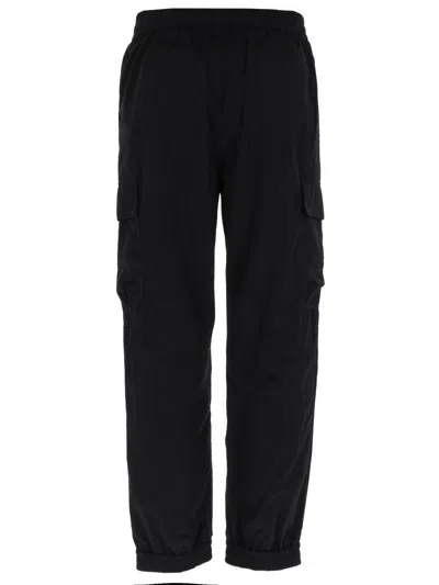 Fendi Straight Trousers Elastic Waistband Cargo Pockets In Black