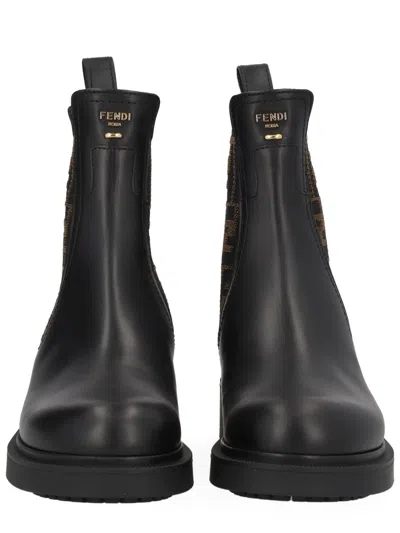 Fendi Thread Boots In Black