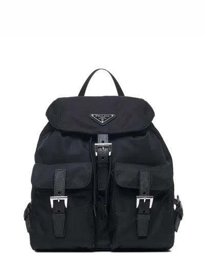 Prada Small Backpack With Adjustable Shoulder Straps In Black