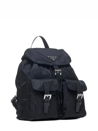 Prada Small Backpack With Adjustable Shoulder Straps In Black