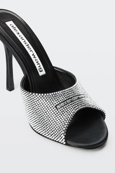 Alexander Wang Cher Crystal-hotfix 105mm Mule In Black/silver