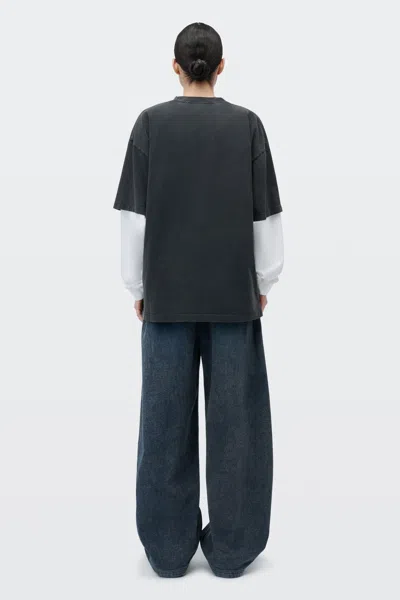 Alexander Wang Graphic Tee In Washed Black