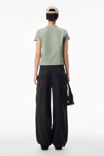 Alexander Wang Mirrored Logo Tee In Washed Sage