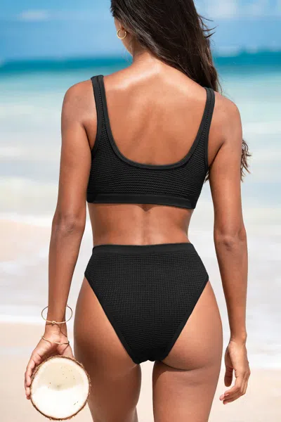 Cupshe Now Or Never Black Bikini Set In Black