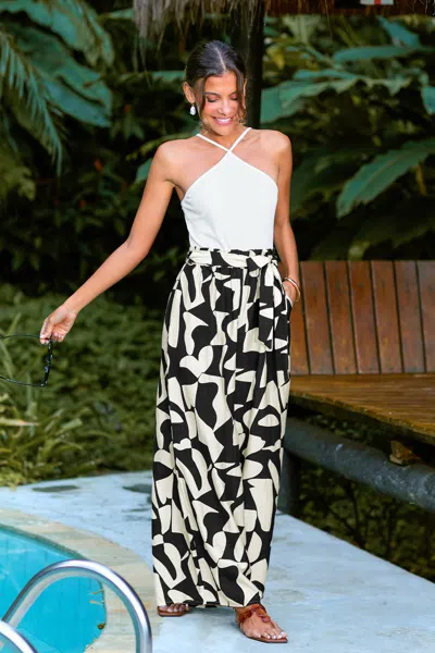 Cupshe Playa Abstract Jumpsuit In White