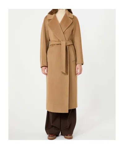 Weekend Max Mara Wkdtempera Belted Coat In Camel
