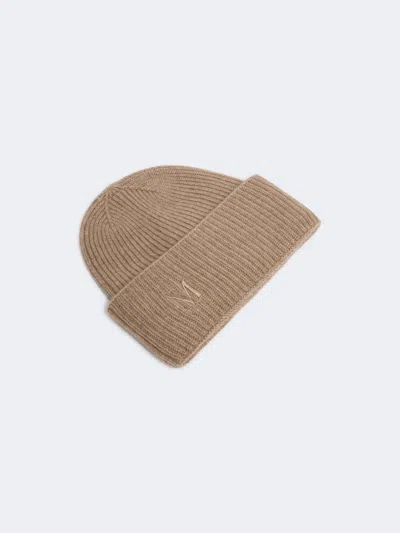 Max Mara Letter Logo Hat In Hazelnut Brown