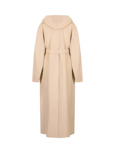 Sportmax Oversized Pure Wool Coat In Neutral
