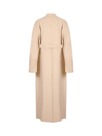 Sportmax Oversized Pure Wool Coat In Neutral