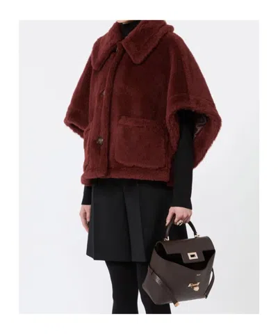 Max Mara New Terzo Buttoned Cape In Rust-red