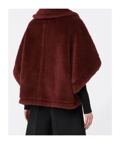 Max Mara New Terzo Buttoned Cape In Rust-red