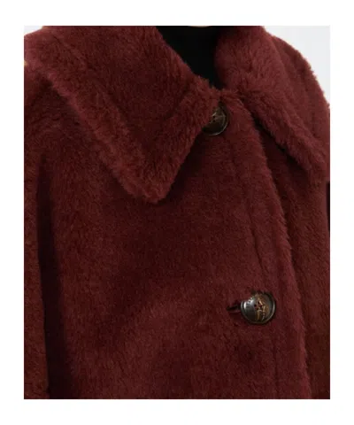 Max Mara New Terzo Buttoned Cape In Rust-red